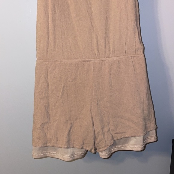 Lulus Barcelona Beauty Blush Pink Tan Embroidered Romper size S - Picture 14 of 17